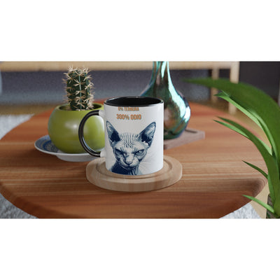 Taza Bicolor con Impresión de Gato "Sphynx Implacable" Michilandia