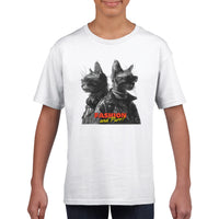 Camiseta Junior Unisex Estampado de Gato "Fashion and Purr" Michilandia | La tienda online de los fans de gatos