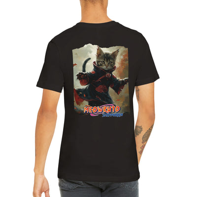 Camiseta Prémium Unisex Impresión Trasera de Gato 