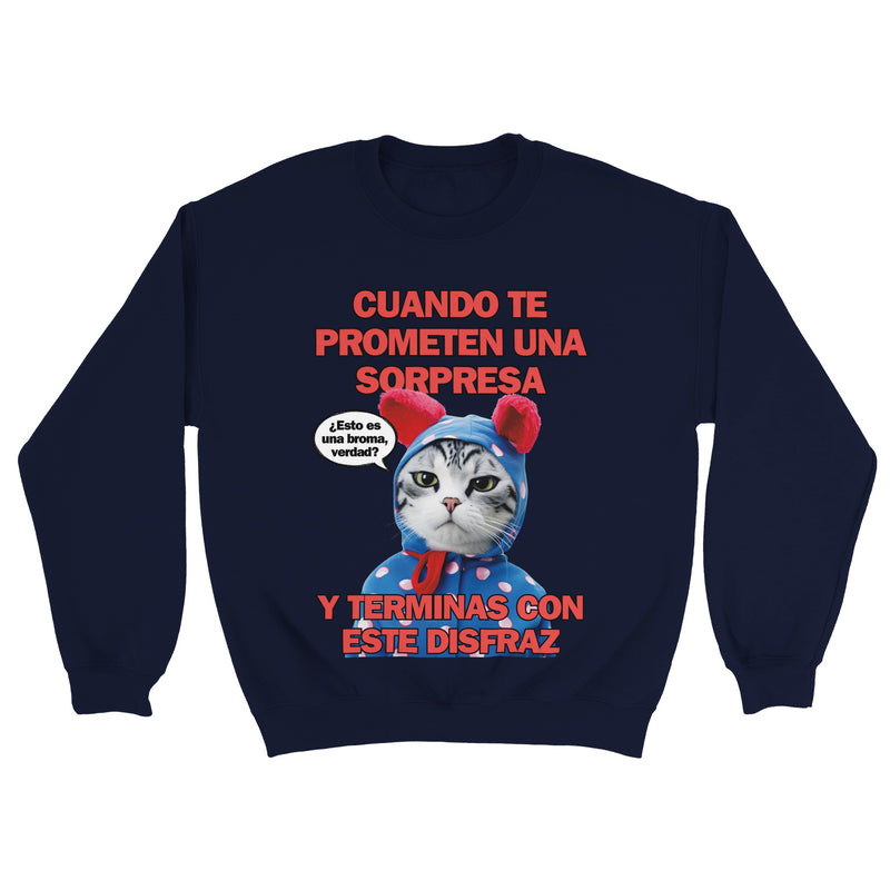 Sudadera Unisex Estampado de Gato "Sorpresa Dudosa" Michilandia | La tienda online de los fans de gatos