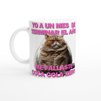 Taza Blanca con Impresión de Gato 