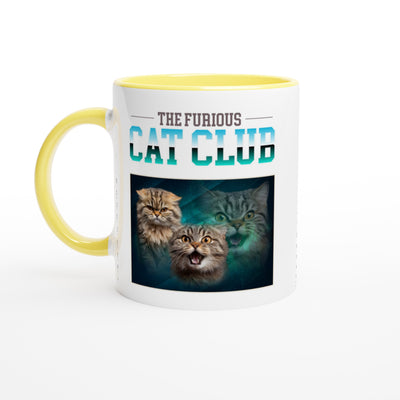 Taza Bicolor con Impresión de Gato "El Club de los Gatos Furiosos" Michilandia