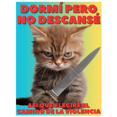 Panel de aluminio impresión de gato "Amanecer Agresivo" Michilandia | La tienda online de los fans de gatos