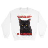 Sudadera Unisex Estampado de Gato "Solución Felina" Michilandia | La tienda online de los fans de gatos