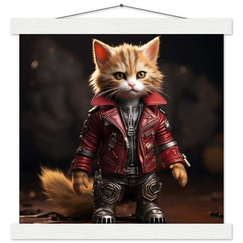 Póster semibrillante de gato con colgador "Michi Star Lord" Gelato