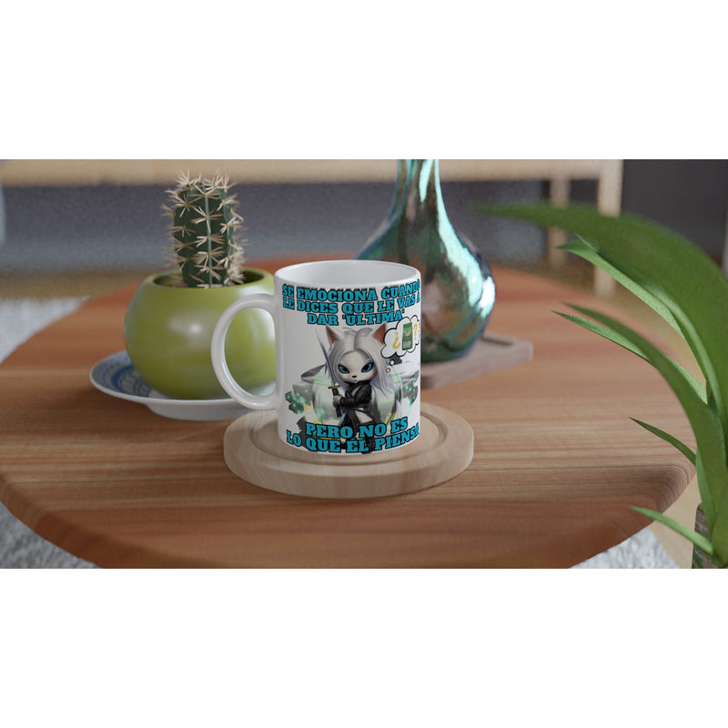 Taza Blanca con Impresión de Gato "Ultima?" Michilandia | La tienda online de los amantes de gatos