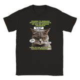 Camiseta júnior unisex estampado de gato "El Detector de Golosinas" Michilandia | La tienda online de los amantes de gatos
