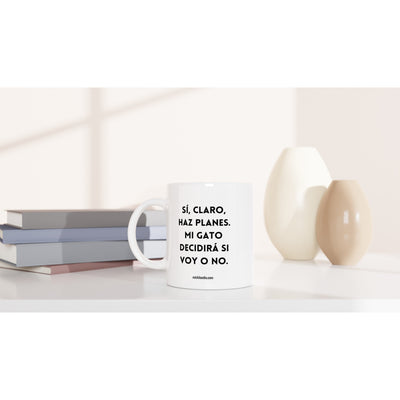 Taza Blanca con Impresión de Gato "Dictador Doméstico" Michilandia | La tienda online de los fans de gatos