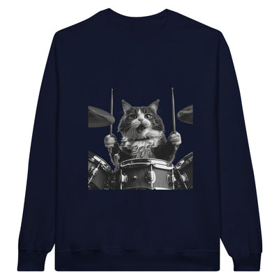 Sudadera Unisex Estampado de Gato "Batería Gatuna" Michilandia | La tienda online de los fans de gatos