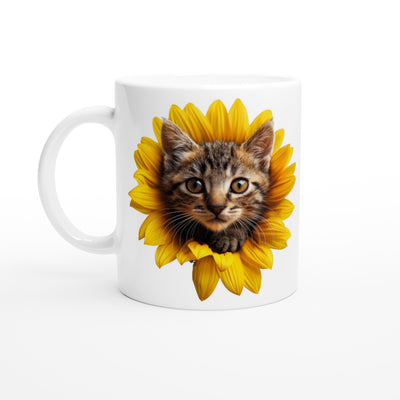 Taza Blanca con Impresión de Gato 