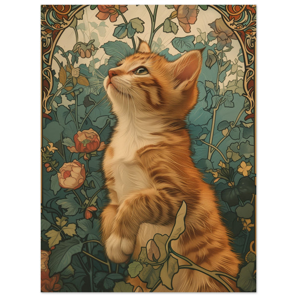 Panel de aluminio impresión de gato "Explorador Jardinero"