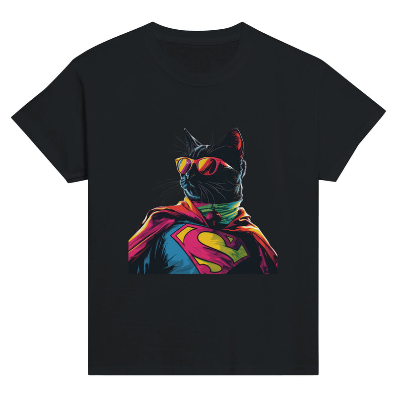 Camiseta Junior Unisex Estampado de Gato "SuperMiau" Michilandia | La tienda online de los fans de gatos