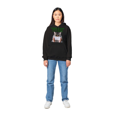 Sudadera con capucha unisex estampado de gato "Sonrisa Obligada" Gelato