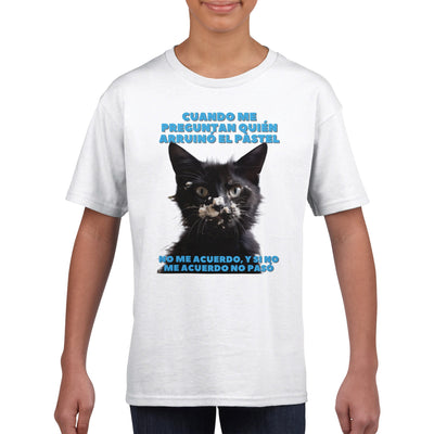 Camiseta Junior Unisex Estampado de Gato 