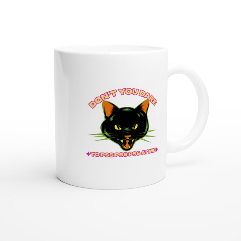 Taza Blanca con Impresión de Gato "No Me Pss Pss" Michilandia