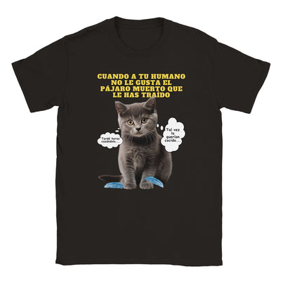 Camiseta unisex estampado de gato "Regalo Incomprendido" Michilandia | La tienda online de los amantes de gatos