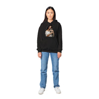 Sudadera con capucha unisex estampado de gato "Karen latina & Michi" Gelato