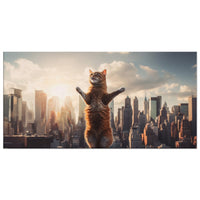 Lienzo de gato "Standing Cat en la Ciudad"