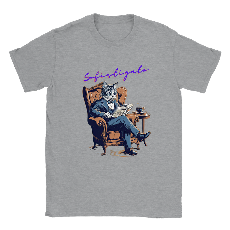 Camiseta unisex estampado de gato "Sofistigato" Gelato