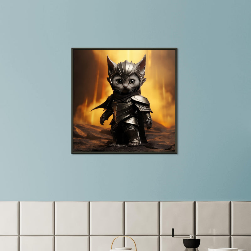 Póster semibrillante de gato con marco metal "Michi Sauron" Gelato