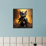 Póster semibrillante de gato con marco metal "Michi Sauron"