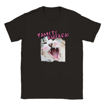 Camiseta júnior unisex estampado de gato "Yamete Miau" Michilandia | La tienda online de los amantes de gatos