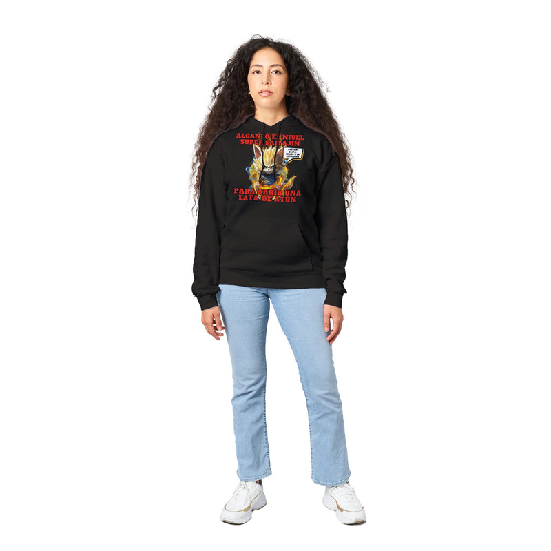 Sudadera con capucha unisex estampado de gato "Super Saiyajin Felino" Michilandia | La tienda online de los amantes de gatos