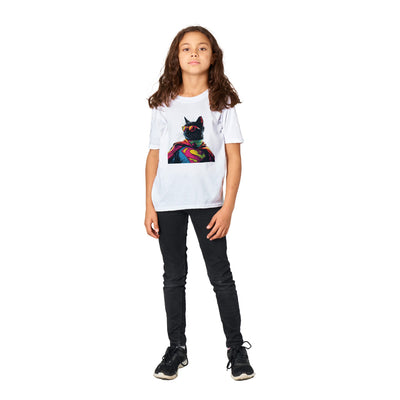 Camiseta Junior Unisex Estampado de Gato "SuperMiau" Michilandia | La tienda online de los fans de gatos