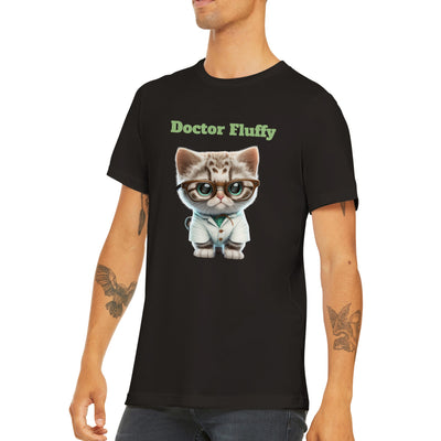 Camiseta unisex estampado de gato "Doctor Fluffy" Gelato