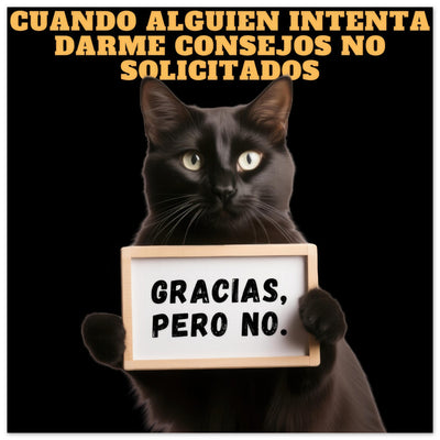 Panel de aluminio impresión de gato "No Gracias" Michilandia | La tienda online de los fans de gatos