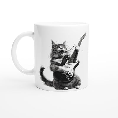 Taza Blanca con Impresión de Gato 