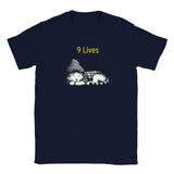 Camiseta Junior Unisex Estampado de Gato "9 Lives" Michilandia | La tienda online de los fans de gatos