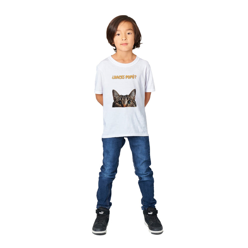 Camiseta Junior Unisex Estampado de Gato "Consulta Curiosa" Michilandia | La tienda online de los fans de gatos