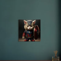Lienzo de gato "Michi Captain America"