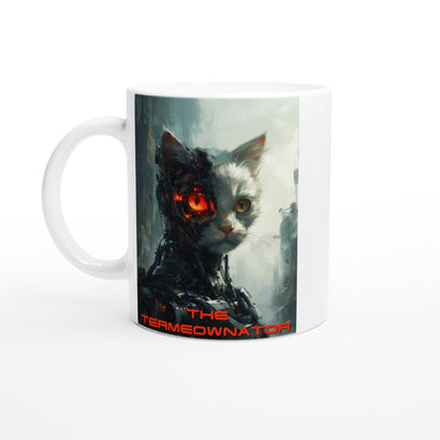 Taza Blanca con Impresión de Gato 