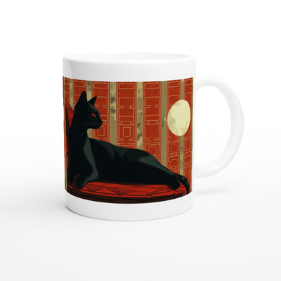 Taza Blanca con Impresión de Gato "Miau en el Deco" Michilandia | La tienda online de los fans de gatos