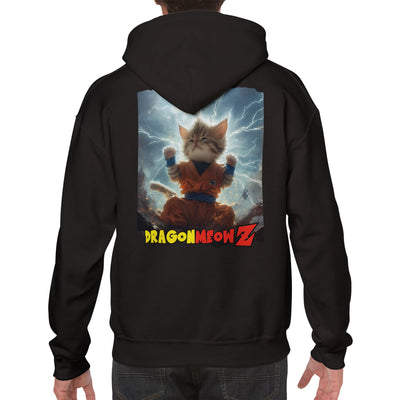 Sudadera con capucha Prémium Unisex Impresión Trasera de Gato 