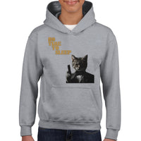 Sudadera con capucha júnior estampado de gato "Bond, James Miau" Michilandia | La tienda online de los fans de gatos