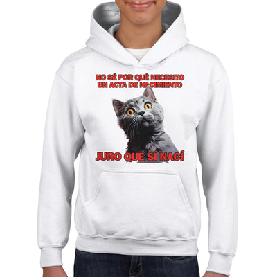 Sudadera con capucha júnior estampado de gato 