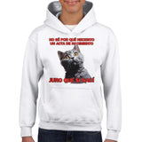 Sudadera con capucha júnior estampado de gato "Sorpresa Burocrática" Michilandia | La tienda online de los fans de gatos