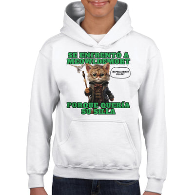 Sudadera con capucha júnior estampado de gato 