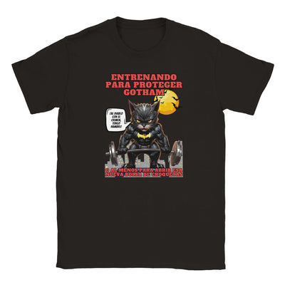 Camiseta Junior Unisex Estampado de Gato "Entrenamiento Nocturno" Michilandia | La tienda online de los amantes de gatos