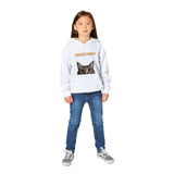 Sudadera con capucha júnior estampado de gato "Consulta Curiosa" Michilandia | La tienda online de los fans de gatos