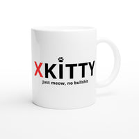 Taza Blanca con Impresión de Gato "XKitty Style" Michilandia | La tienda online de los fans de gatos