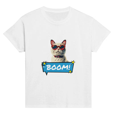 Camiseta Junior Unisex Estampado de Gato 