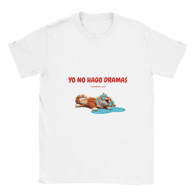 Camiseta Junior Unisex Estampado de Gato "Drama Queen" Michilandia