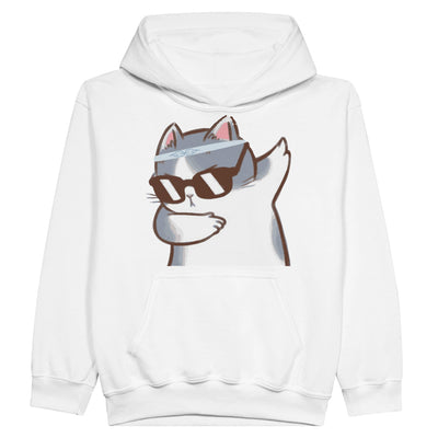 Sudadera con capucha júnior estampado de gato 