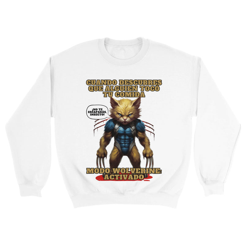 Sudadera Unisex Estampado de Gato "Modo Wolverine" Michilandia | La tienda online de los fans de gatos