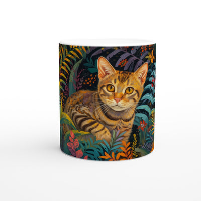 Taza Blanca con Impresión de Gato 