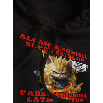 Sudadera con capucha unisex estampado de gato "Super Saiyajin Felino" Michilandia | La tienda online de los amantes de gatos